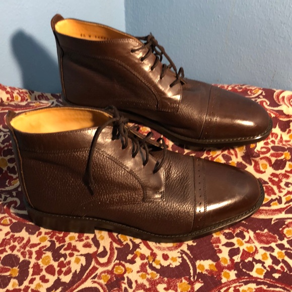 Stanley Blacker Brown Leather Chukka Boots - Picture 1 of 9